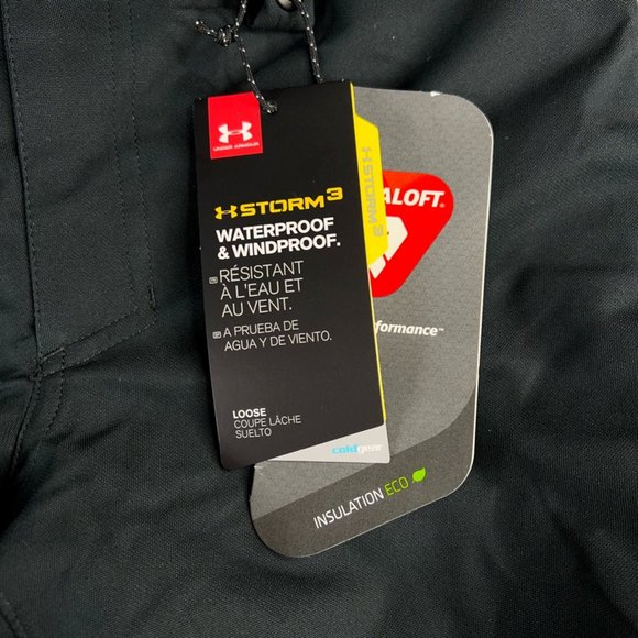 Under Armour Storm 3 Unisex Children Snow Pants Black Waterproof Youth S New - Picture 8 of 12